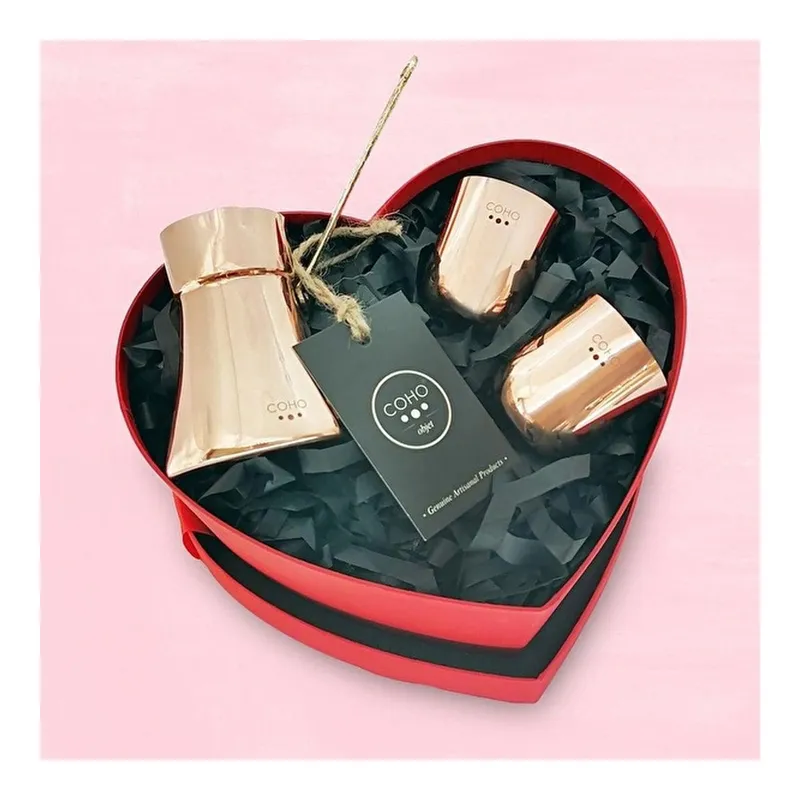 Coho Objet Coho Love Box Artisan Bakır Cezve & Bakır Bardak Seti, görsel 1
