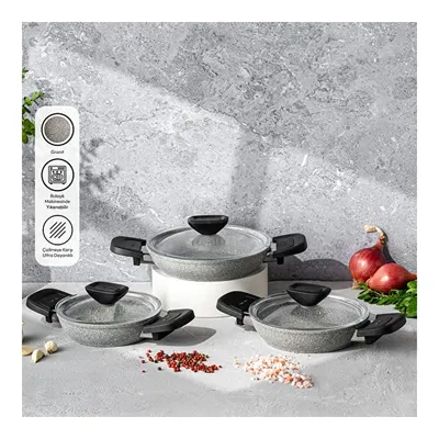Emsan Fortis Granit 6 Parça Sahan Set Gri
