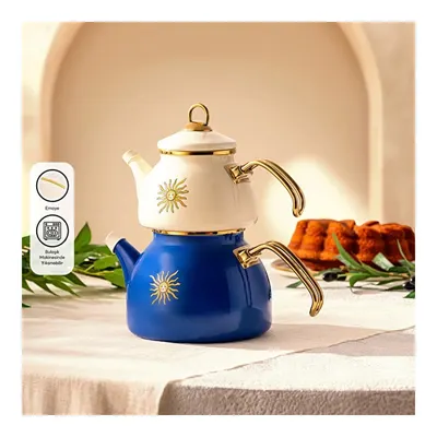 Emsan Solemar Emaye Midi Çaydanlık Takımı 1,1L & 2,3L