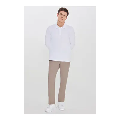 Slim Fit Dar Kesim Beli Bağlamalı Yan Cepli Vizon Pantolon