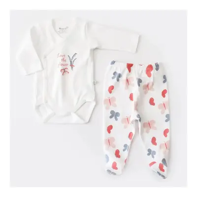 Bibaby Unisex Organik Zıbın Takımı Wild Flowers Coral
