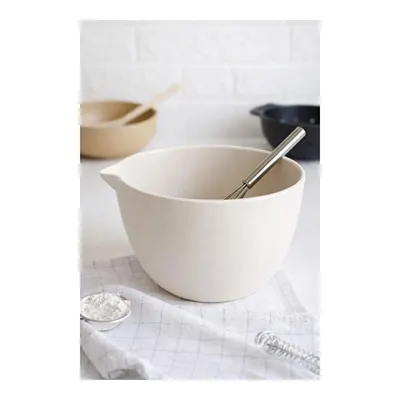 Beige & Stone Seramik Büyük Karıştırma Kasesi – Krem