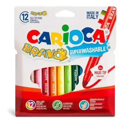Carioca Bravo Yıkanabilir Keçeli Boya Kalemi 12'Li