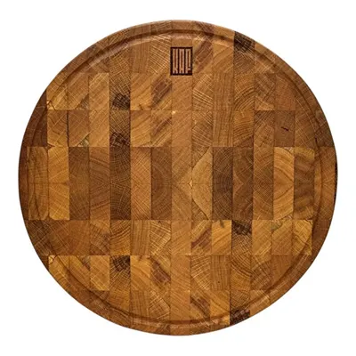 Kaf Ahşap Kesme Tahtası Meşe Daire (End Grain) - XL