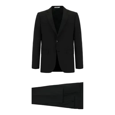 Siyah 7 Drop Super Slim Fit Ekstra Dar Kesim Takım Elbise