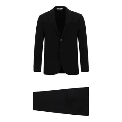 Siyah 7 Drop Super Slim Fit Ekstra Dar Kesim Takım Elbise