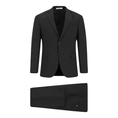 Koyu Füme 4 Drop Relaxed Fit Rahat Kesim Mono Yaka Yünlü Takım Elbise