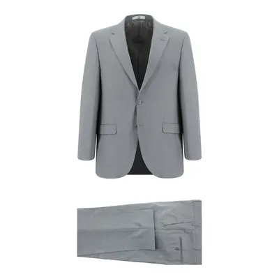 Açık Gri 4 Drop Relaxed Fit Rahat Kesim Yünlü Takım Elbise