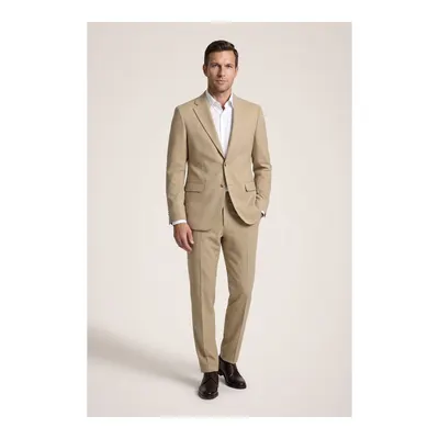 Polo Club Açık Bej 7 Drop Slim Fit Dar Kesim Mevsimlik Takım Elbise