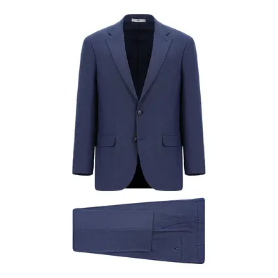 Açık Lacivert 7 Drop Slim Fit Dar Kesim Desenli Takım Elbise