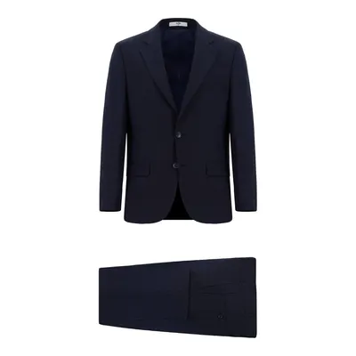 Saks Mavi 4 Drop Relaxed Fit Rahat Kesim Desenli Takım Elbise