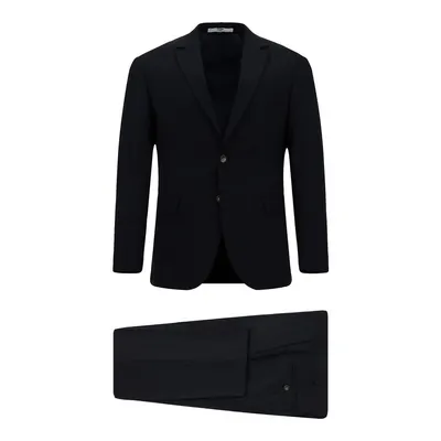 Koyu Lacivert 6 Drop Regular Fit Standart Kesim Desenli Takım Elbise