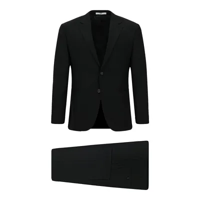 Siyah 6 Drop Regular Fit Standart Kesim Desenli Takım Elbise