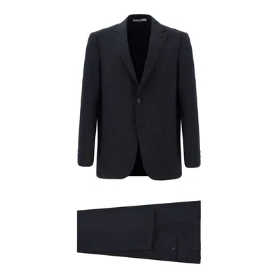 Koyu Lacivert 4 Drop Relaxed Fit Rahat Kesim Desenli Takım Elbise
