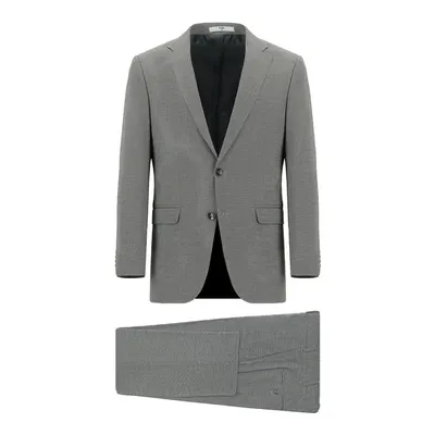 Açık Füme 7 Drop Slim Fit Dar Kesim Desenli Takım Elbise