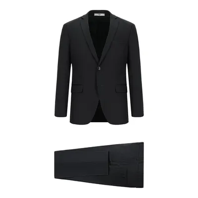 Koyu Antrasit 7 Drop Slim Fit Dar Kesim Desenli Takım Elbise