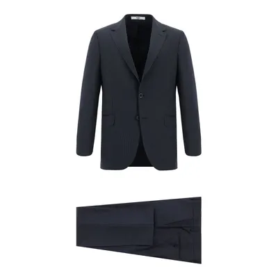 Koyu Lacivert 6 Drop Regular Fit Standart Kesim Çizgili Takım Elbise