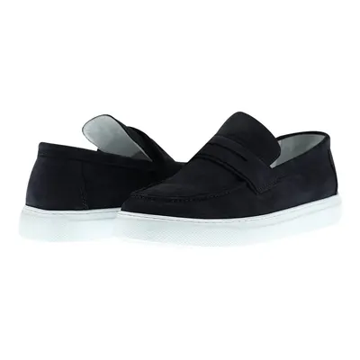 Orta Lacivert Casual Loafer Nubuk Deri Ayakkabı