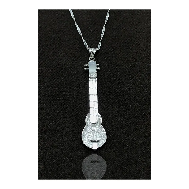 Midyat Nurtaş Gümüş Kadın Gitar Model Elişçiliği Telkari Gümüş Kolye Mng201014365, görsel 1