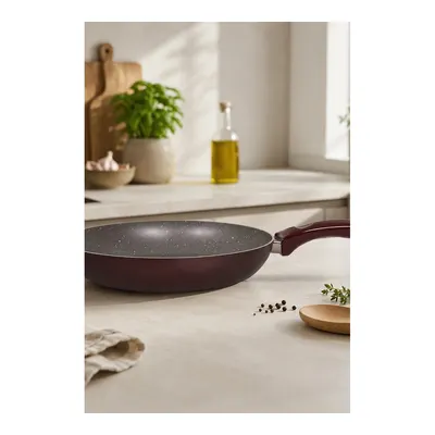 Mehtap Kaçerola Granit Tava - Bordo - 18 cm