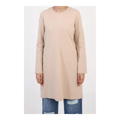 ALLDAY Bej Büyük Beden Süprem Basic Sweat Tunik
