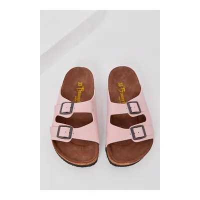 TONNY BLACK Pembe Çocuk Unisex Pudra Rahat Kalıp Poli Taban Çift Tokalı Nubuk Sandalet