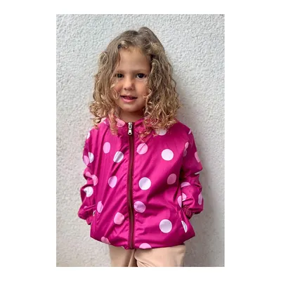 Breeze Kız Bebek Renkli Puan Desenli Yağmurluk Fuşya 1-6 Yaş