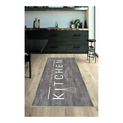 Homefesto Gri Pamuk Ve Kaydırmaz Taban Yıkanabilir Mutfak Halısı 120 X 180 Cm