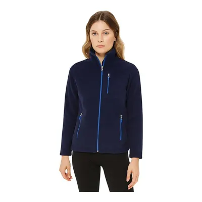Genius Store Lacivert Kadın Polar Tam Fermuarlı Outdoor 3 Cepli Spor Polar Ceket Kdn-plr17