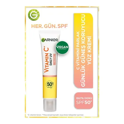 Garnier C Vitamini Parlak Günlük Güneş Koruyucu Fluid Yüz Kremi Işıltılı Doku Spf50+ 40 Ml