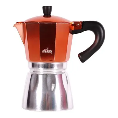 Turuncu Hes-6 Espresso Kahve Makinesi Alüminyum Moka Pot 240 Ml Bakır