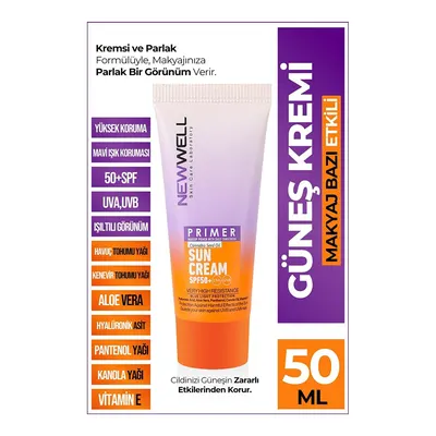 New Well Makyaj Bazı Güneş Kremi Spf 50+ Aydınlatıcı Etkili Primer Sunscreen 50 Ml