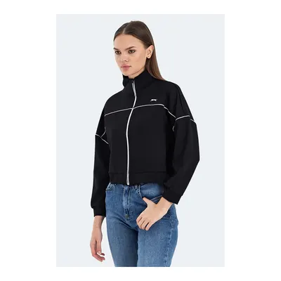 SLAZENGER Valencia Kadın Crop Siyah Sweatshirt