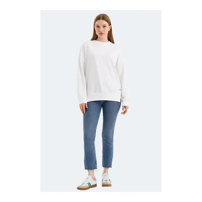 SLAZENGER Virtue Kadın Oversize Beyaz Sweatshirt