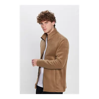 Unisex Haki Anti-pilling Tüylenme Yapmayan Standart Fit Tam Fermuarlı Soğuk Geçirmez Polar