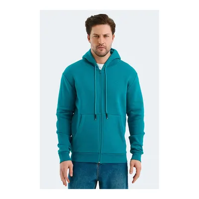 SLAZENGER Vonda Erkek Fermuarlı Sweatshirt Hırka Petrol