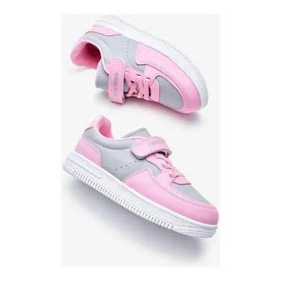 TONNY BLACK Gri Çocuk Unisex Buz Pembe Termo Taban Cırtlı Lastik Bağcıklı Spor Ayakkabı