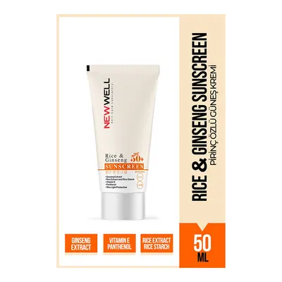 New Well Rice & Ginseng Sunscreen Spf50+ | Pirinç Özlü Güneş Kremi 50 Ml