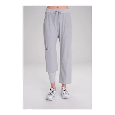Haşema Active Çift Katmanlı Taytlı Boru Paça Gri Spor Pantolonu Eşofman Altı Act-3