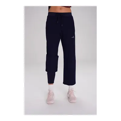 Haşema Active Çift Katmanlı Taytlı Boru Paça Lacivert Spor Pantolonu Eşofman Altı Act-3