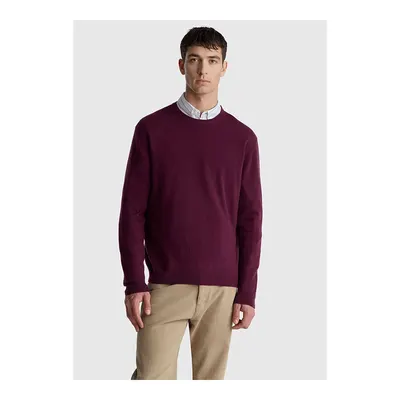 United Colors Of Benetton Erkek Mürdüm %100 Merino Bisiklet Yaka Kazak