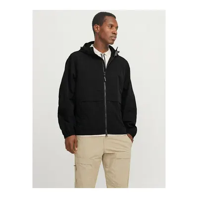 Jack & Jones Union Siyah Kapüşonlu Erkek Fermuarlı Sweatshirt Hırka