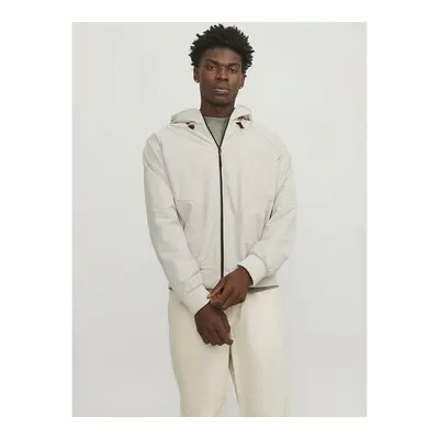 Jack & Jones Track Bomber Bej Kapüşonlu Erkek Fermuarlı Sweatshirt Hırka