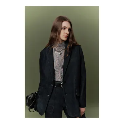 Manuka Denim Klasik Blazer Ceket Derin Mavi