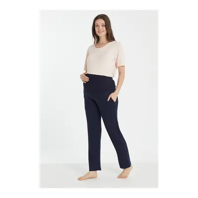 MİSS DÜNYA LİSSA Lacivert Mom Fit Hamile & Lohusa Eşofman Altı
