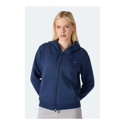 SLAZENGER Milio I Kadın Fermuarlı Kapüşonlu Cepli Lacivert Sweatshirt