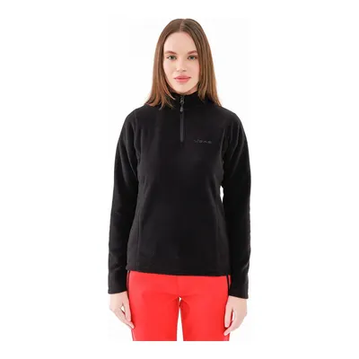 2AS Camila Kadın Yarım Fermuarlı İnce Polar Sweatshirt Siyah