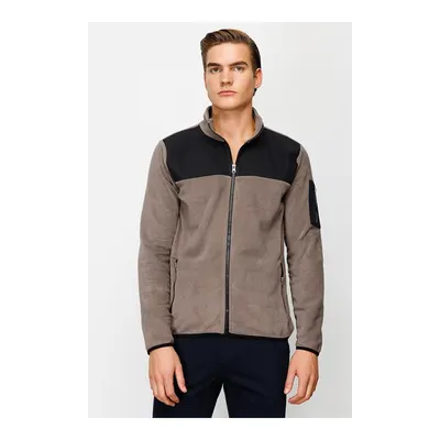 igs Kahverengi Açık Kahve Tam Fermuar Erkek Polar Fermuarlı Sweatshirt Hırka