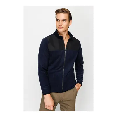 igs Lacivert Tam Fermuar Erkek Polar Fermuarlı Sweatshirt Hırka