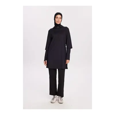Haşema Active H-per Fit Kapüşonlu Lacivert Tesettür Antrenman Üstü Act-32